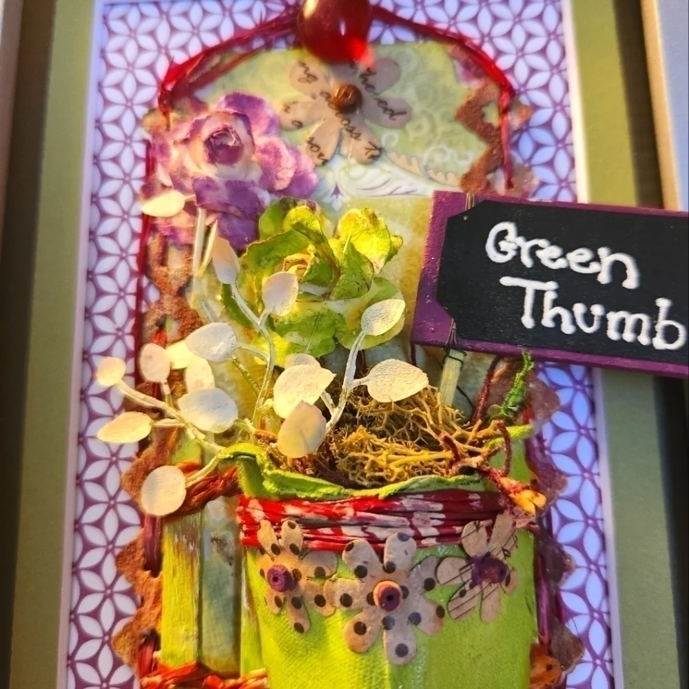 Handcrafted 3D Framed approx (7.5 x 9) GardenFloral Design.Home Decor or gift it